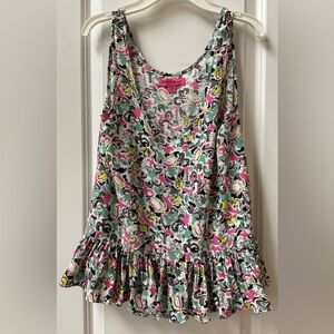 Betsey Johnson Multicolor Peplum Sleeveless Top